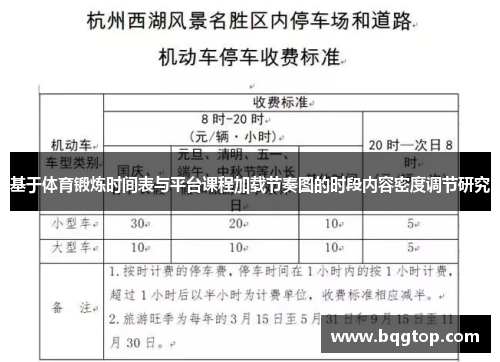 基于体育锻炼时间表与平台课程加载节奏图的时段内容密度调节研究